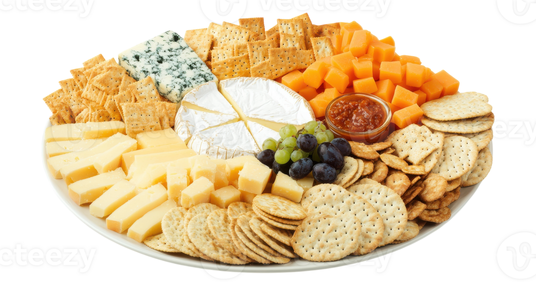 A Platter of Assorted Cheeses and Crackers for Hosting Elegant Gatherings or Creating a Gourmet Snack Table. png