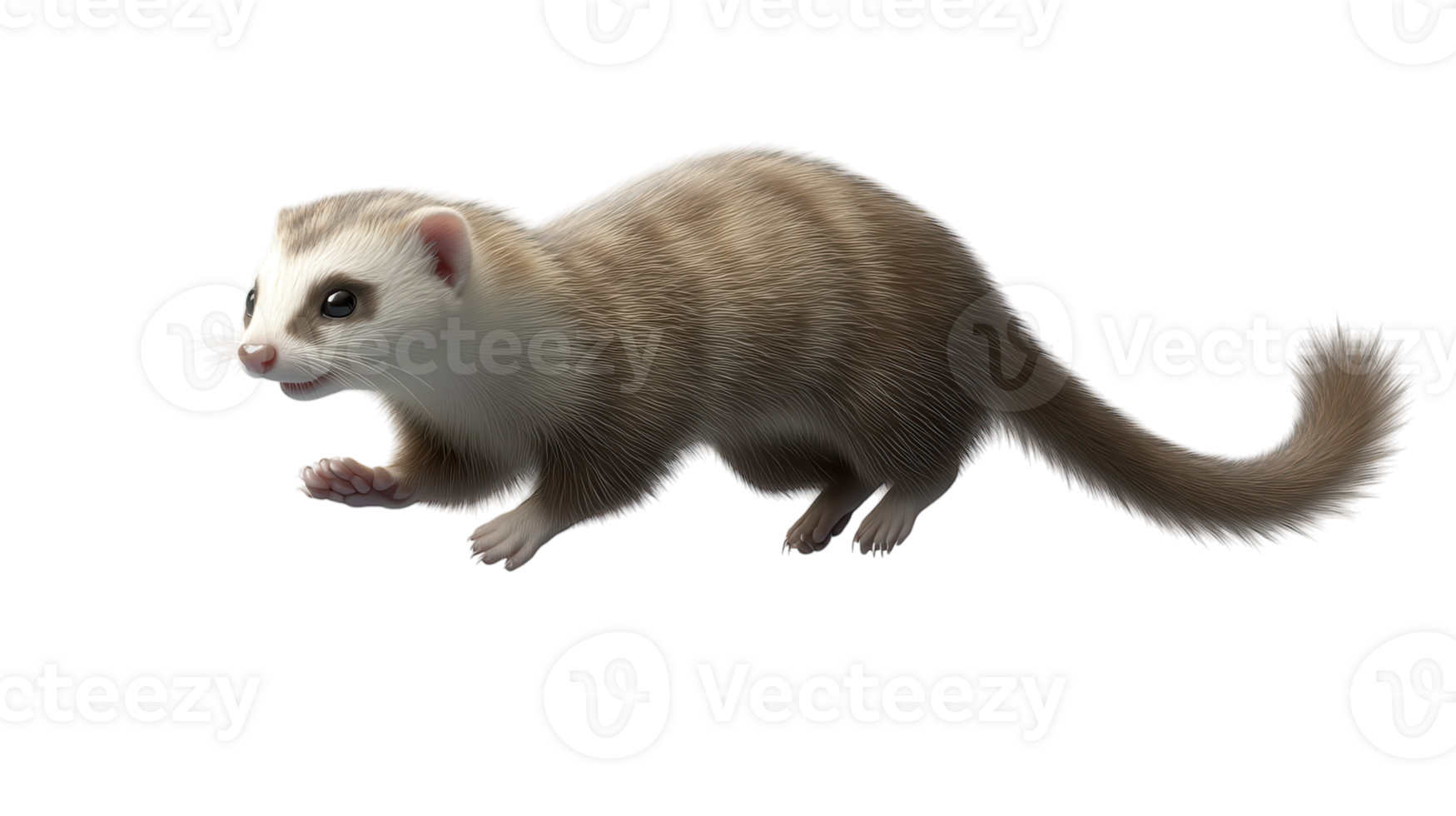 A Playful Ferret Running in Circles on a Treadmill - Perfect for Pet Care Articles, Social Media Posts, and Fun Animal Content. png