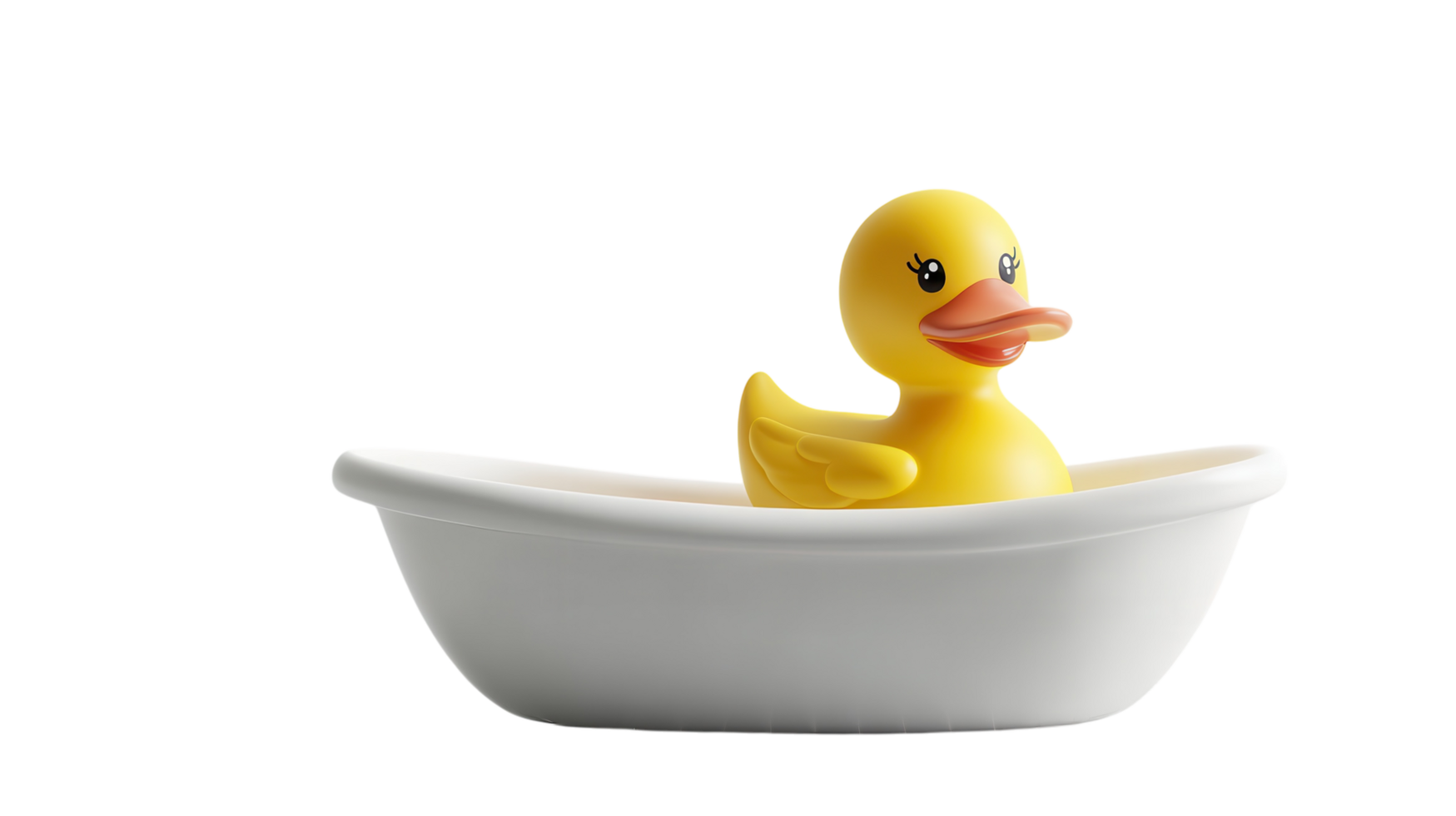 A Playful Rubber Duck Floating in a Bathtub Perfect for Illustrating Fun and Relaxation in Children's Bath Time Activities. png