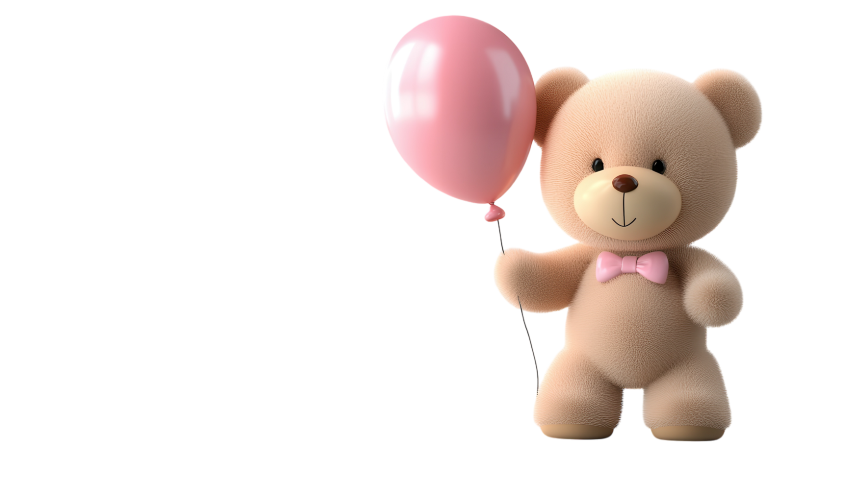 A Playful Teddy Bear Holding a Balloon Perfect for Celebrating Childhood Joys and Special Occasions Such as Birthdays and Baby Showers. png