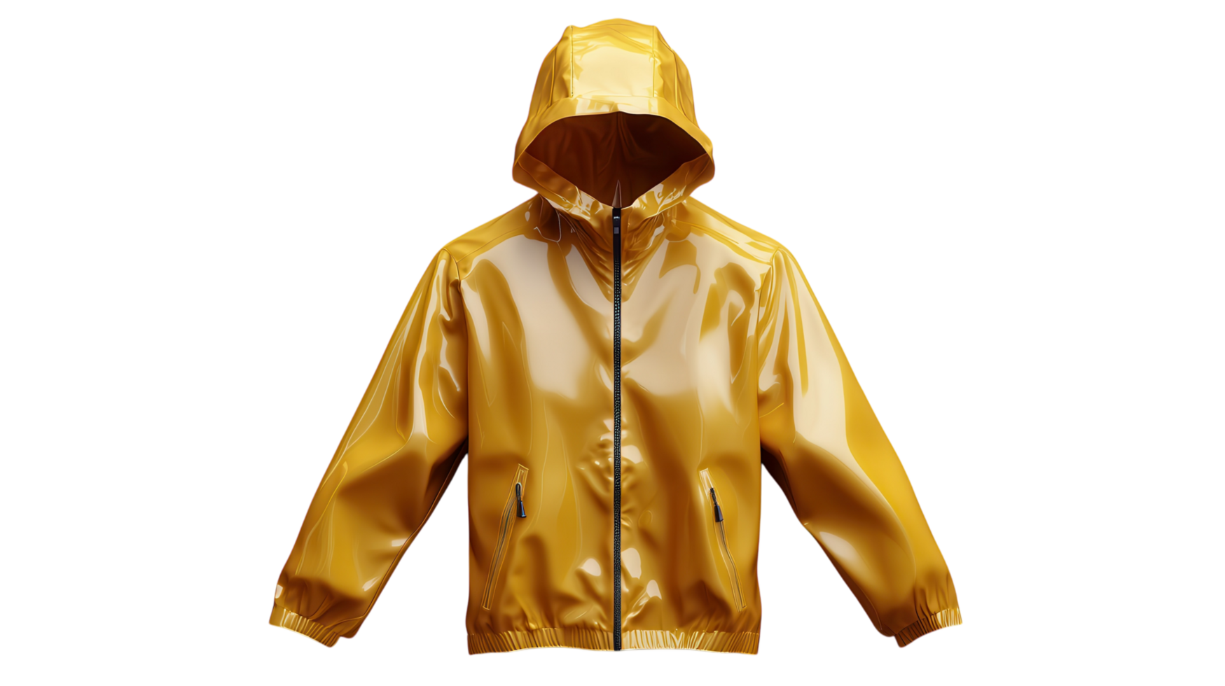 Stylish Raincoat with Hood Perfect for Rainy Weather and Outdoor Activities, Displayed on a Transparent Background. png