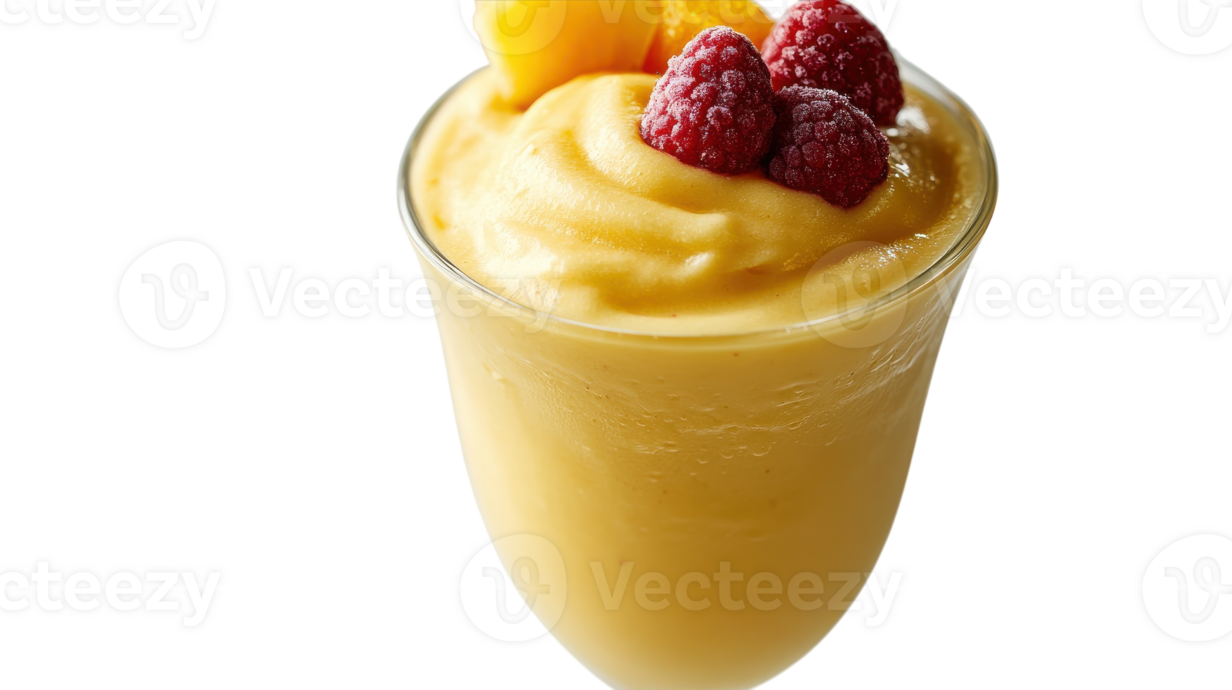 A smoothie with raspberries and mango png