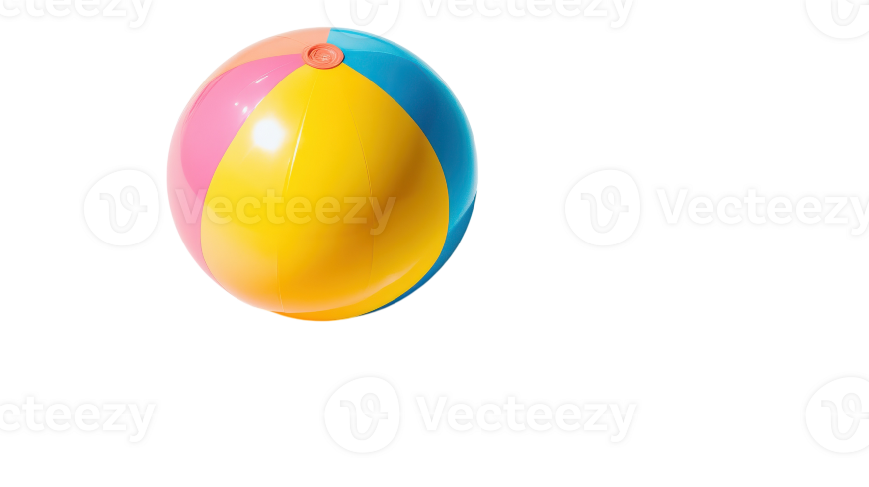 A colorful beach ball floating in the air png
