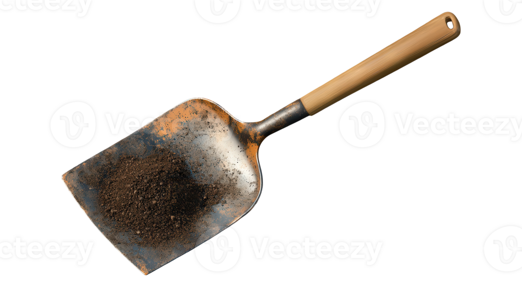 A shovel with dirt on it png