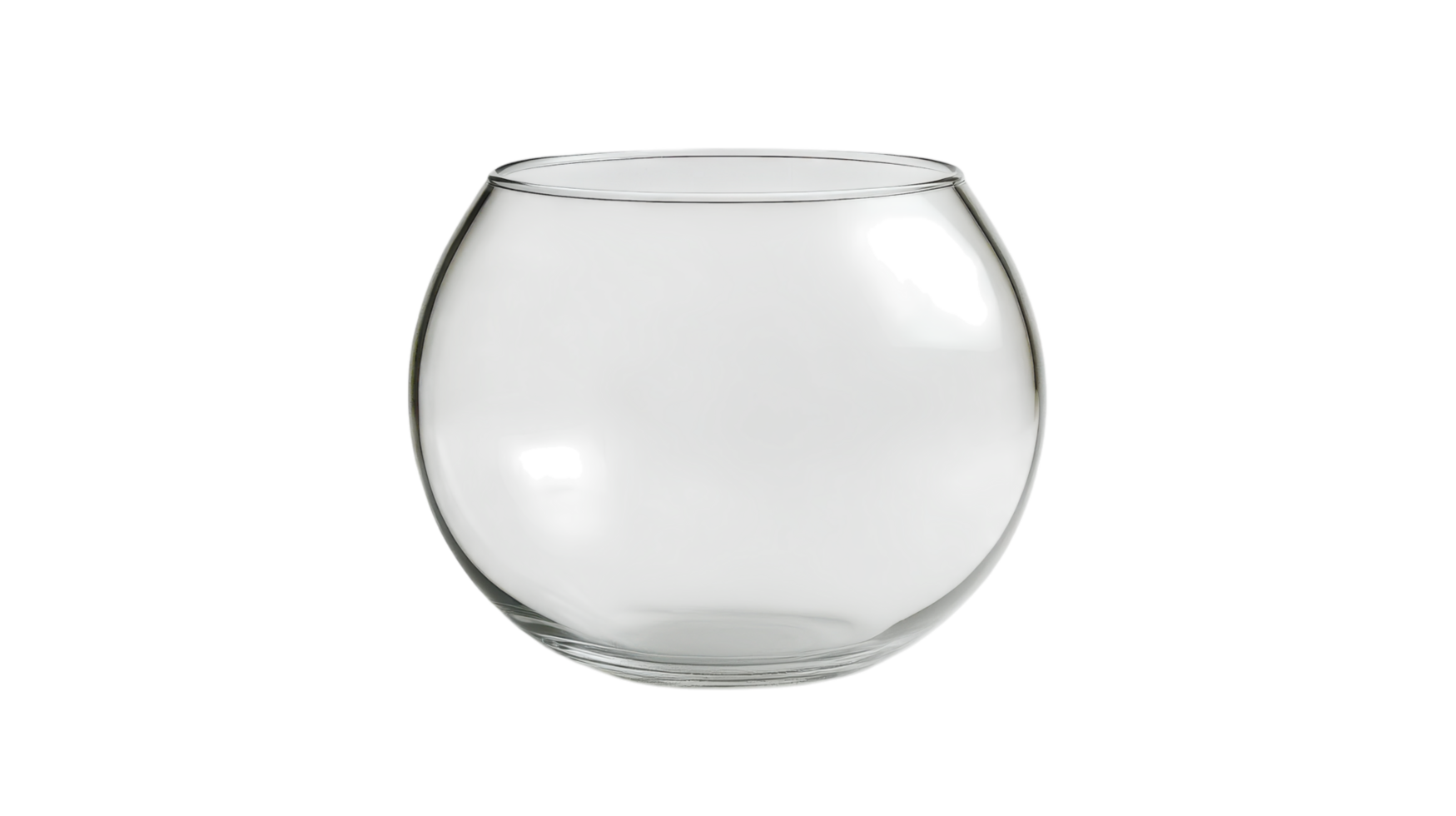 A Clean Empty Round-Shaped Fishbowl Ideal for Decorating Spaces or Presenting Aquatic Life Creatively. png