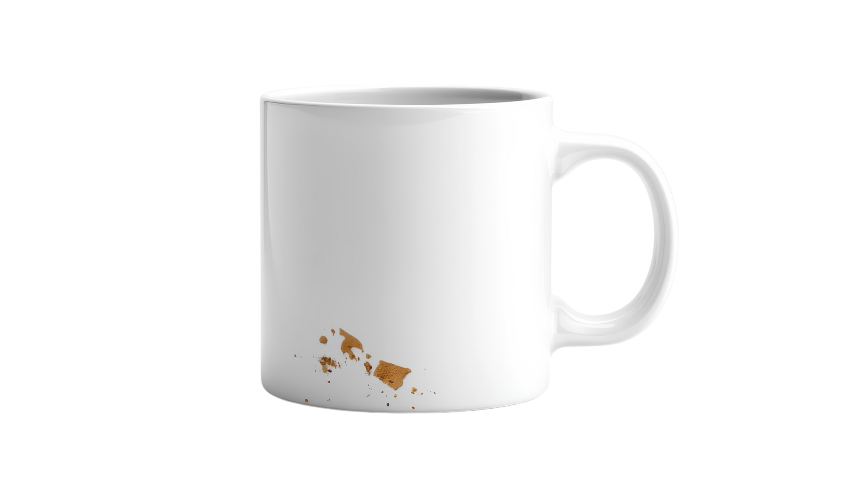 A Clean White Ceramic Coffee Mug Perfect for Hot Beverages, Ideal for Home, Office, and Cafe Use Featuring a Streamlined Design. png