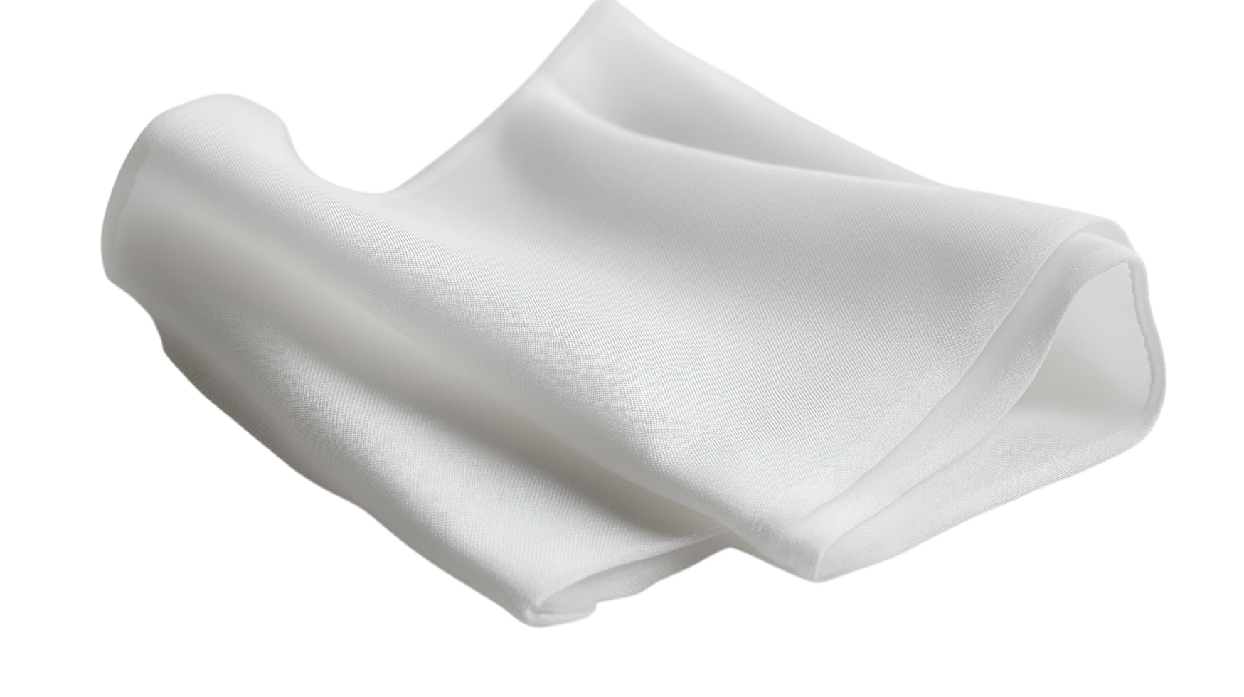 High-Quality Clean Folded White Handkerchief Perfect for Formal Events or Daily Use, Ideal for Personal or Commercial Use with Versatile Applications. png