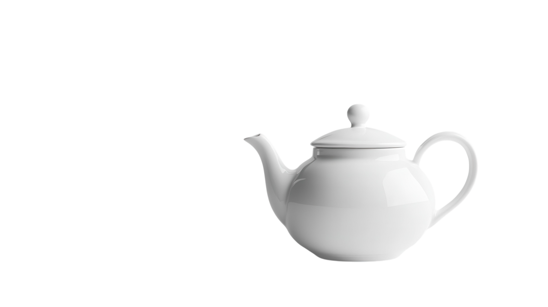 A Clean White Ceramic Teapot with a Lid Perfect for Serving Tea in Style and Elegance. png