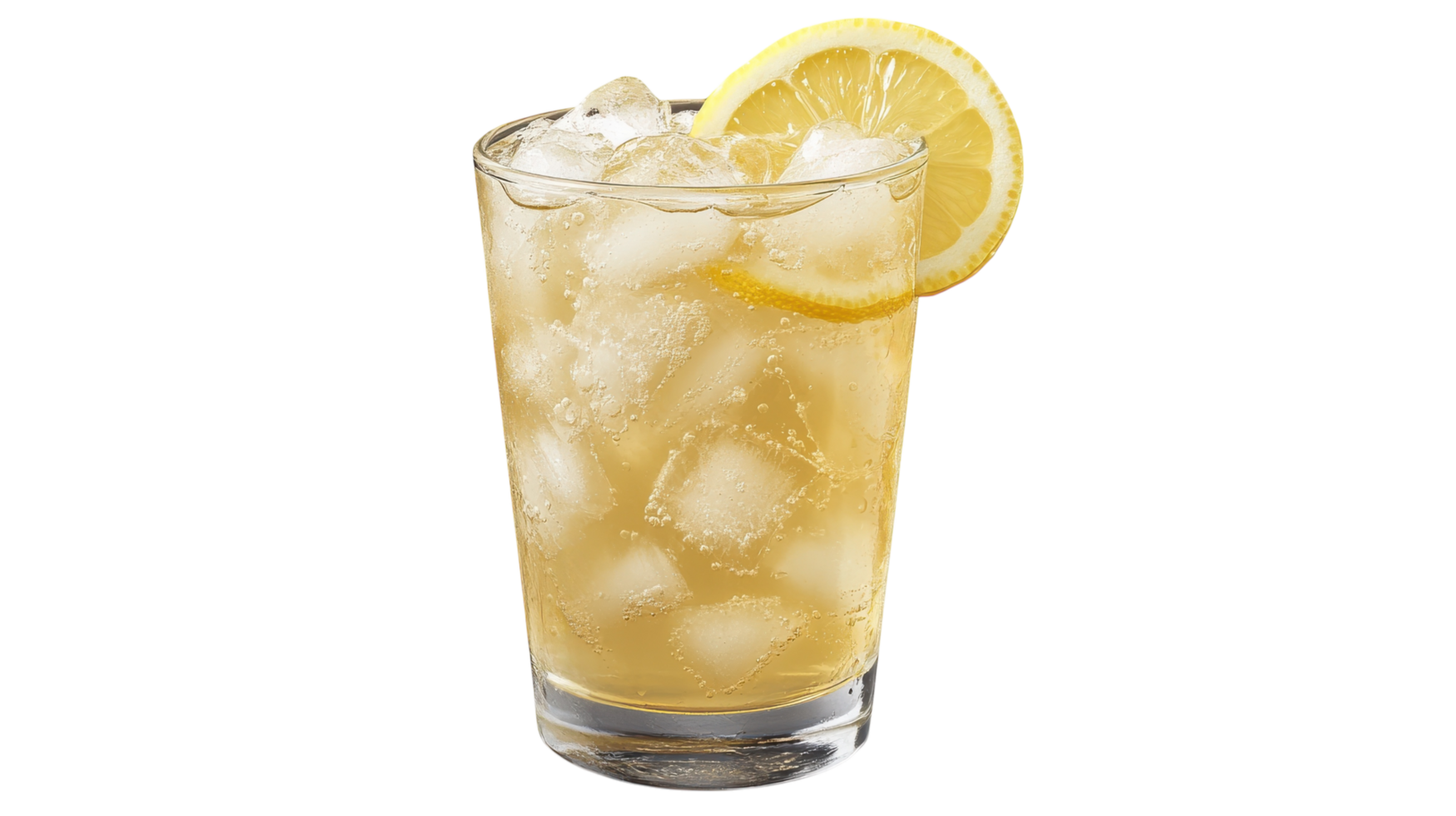 Refreshing Iced Lemonade in a Clear Glass, Perfect for Summer Thirst Quenching and Picnics with Friends. png