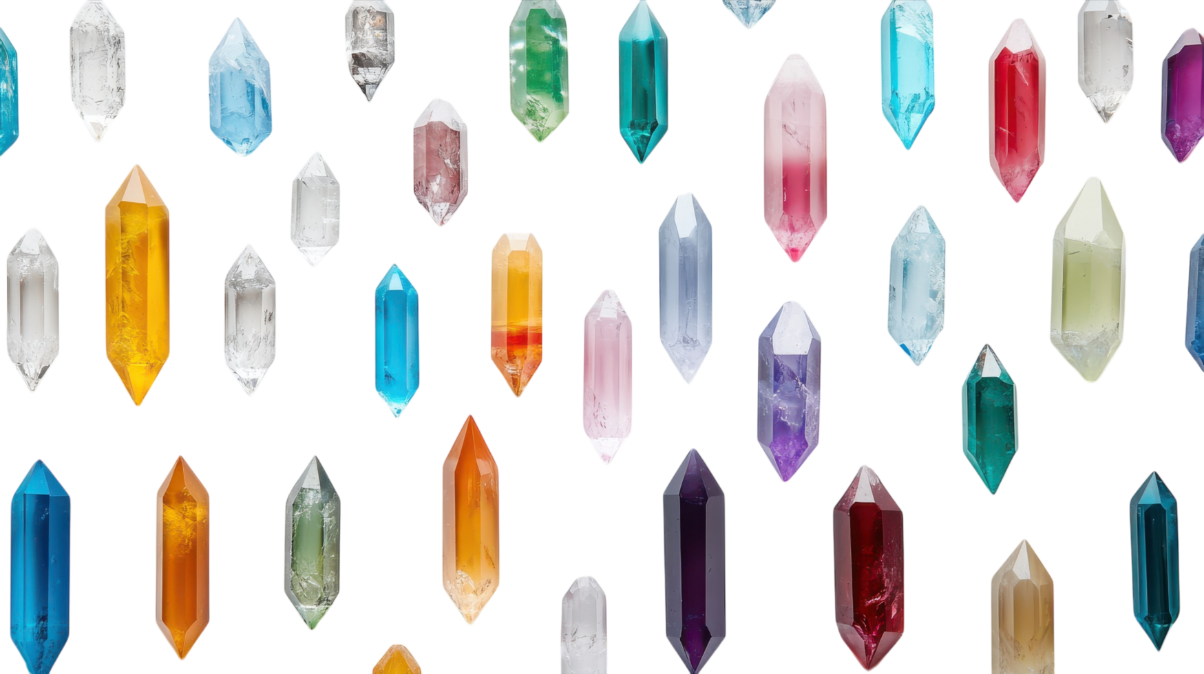 A Colorful Collection of Small Crystals for Decorative and Craft Uses, Perfect for Jewelry Making and Home Decor Projects. png
