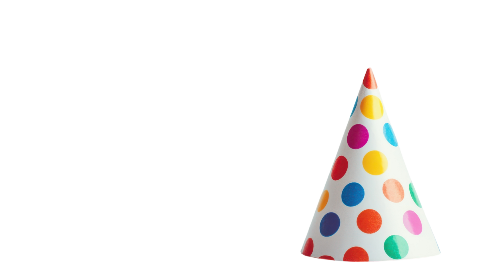 A party hat with colorful polka dots on it png