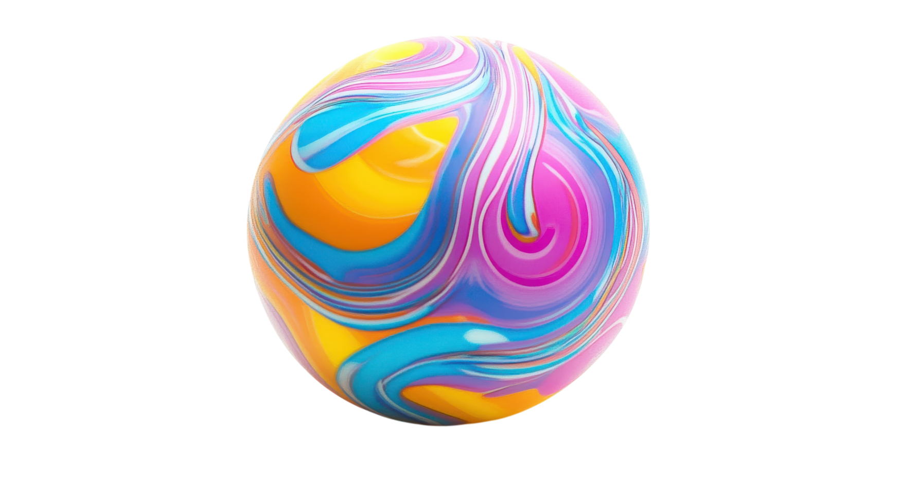 A colorful marble with swirls on it png