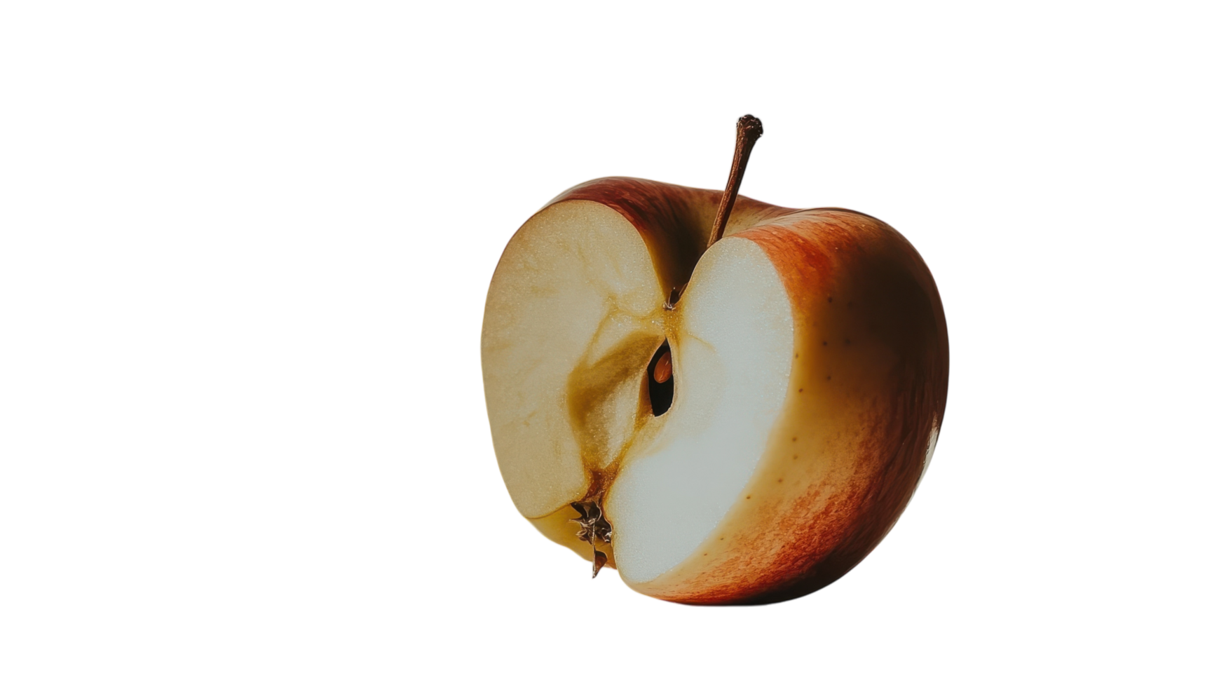 A Refreshing Crispy Apple with a Bite Taken Out of It Perfect for Healthy Snacking or Food Illustrations. png