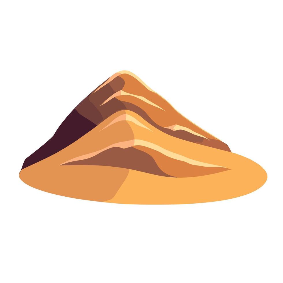 Large mound of sandy soil with gentle slopes and warm tones in a natural setting vector