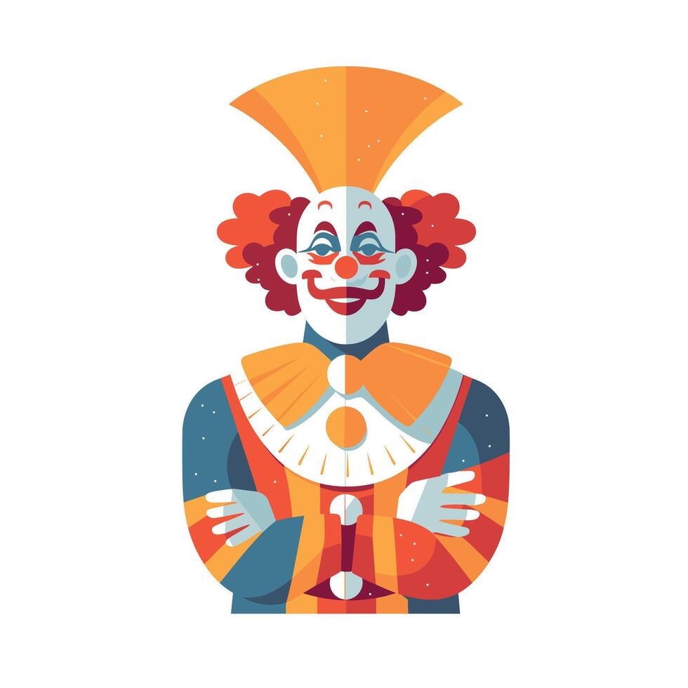Colorful clown character with a cheerful expression vector