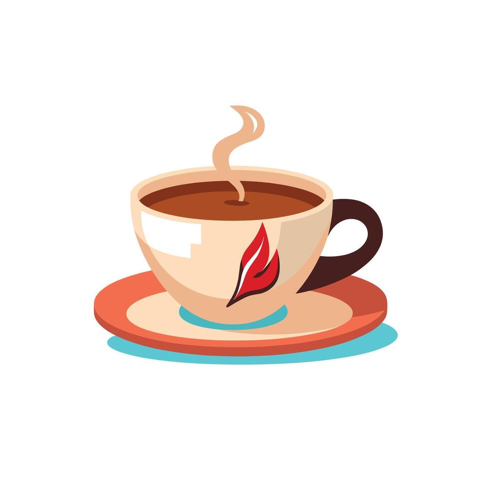 Enjoying a warm cup of coffee in cozy surroundings with steam rising at a tranquil moment vector