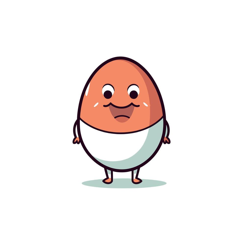 Cartoon character of a happy egg with a smiling face vector