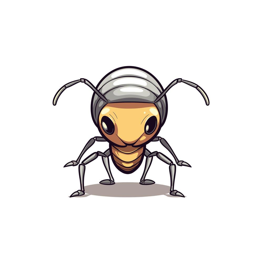 Cartoon representation of a cheerful ant in a playful style with vibrant colors vector