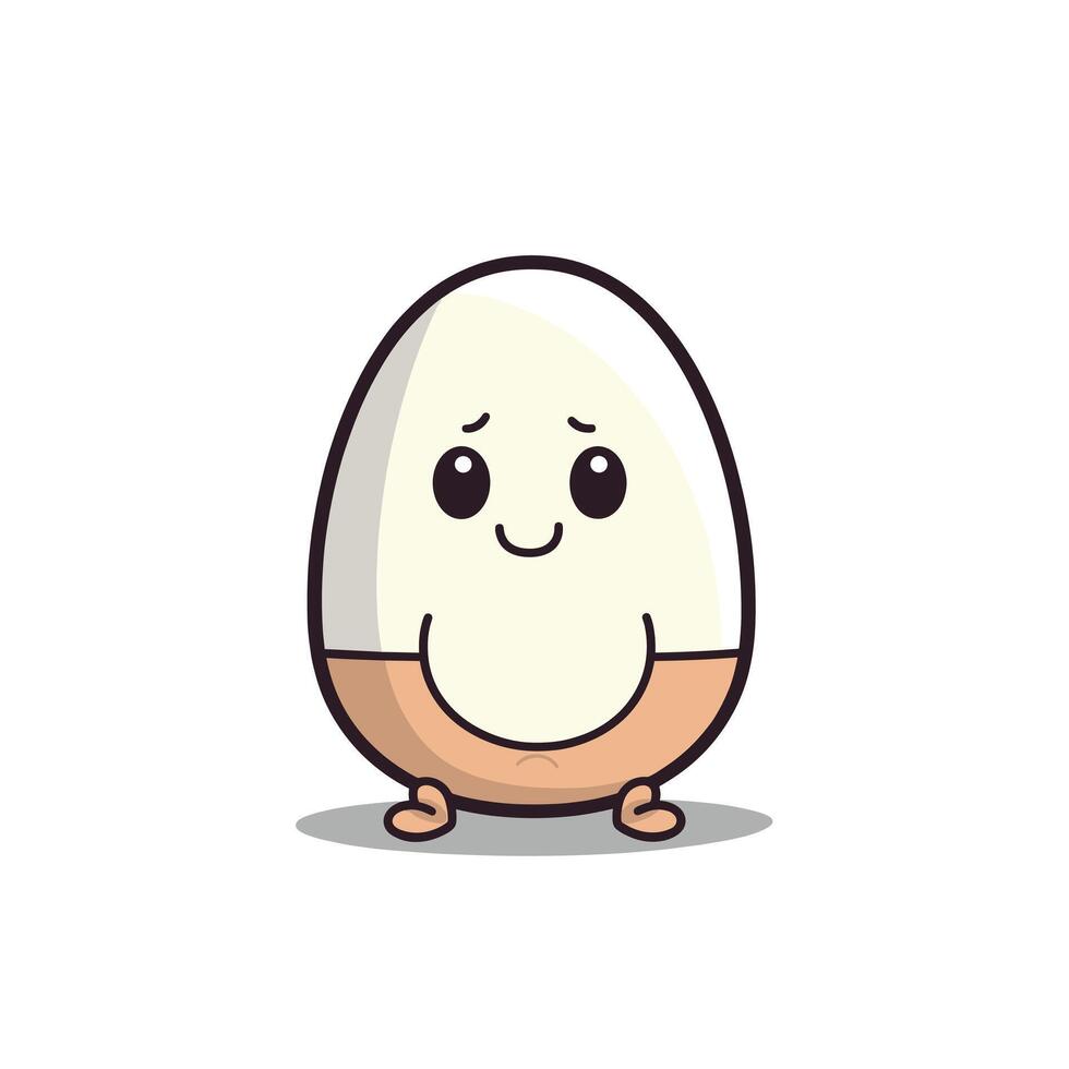 Cute cartoon egg character with a friendly expression vector
