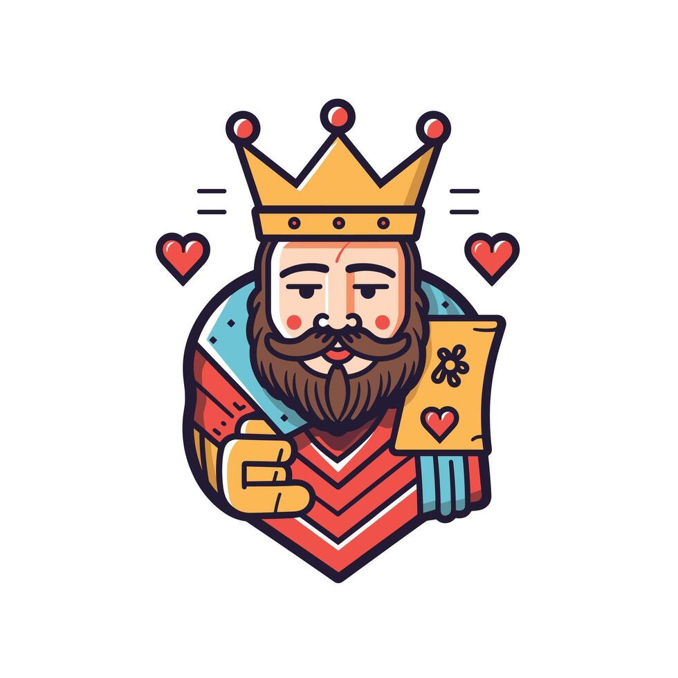 Cartoon king with crown and colorful outfit vector