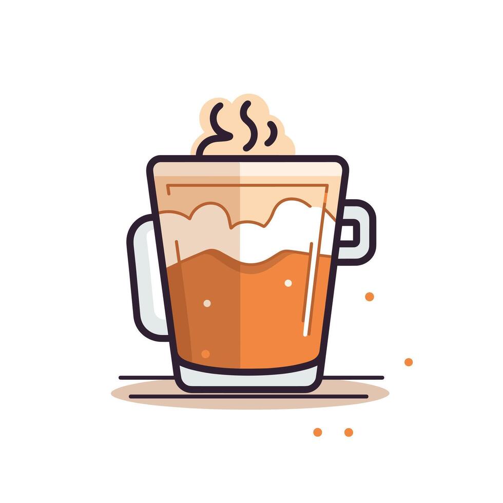 design of a frothy beer mug with steam, showcasing a warm beverage in a fun, creative style vector