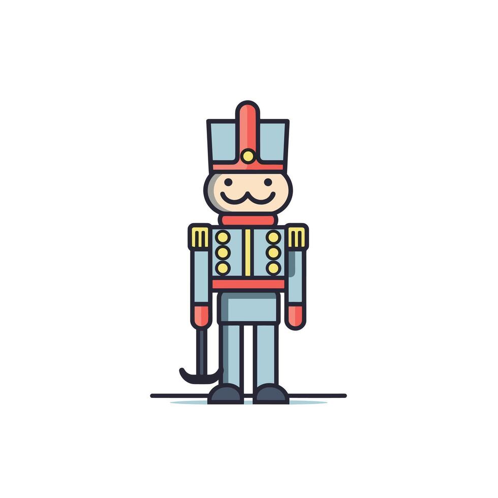 Colorful toy soldier character with a smiling face vector