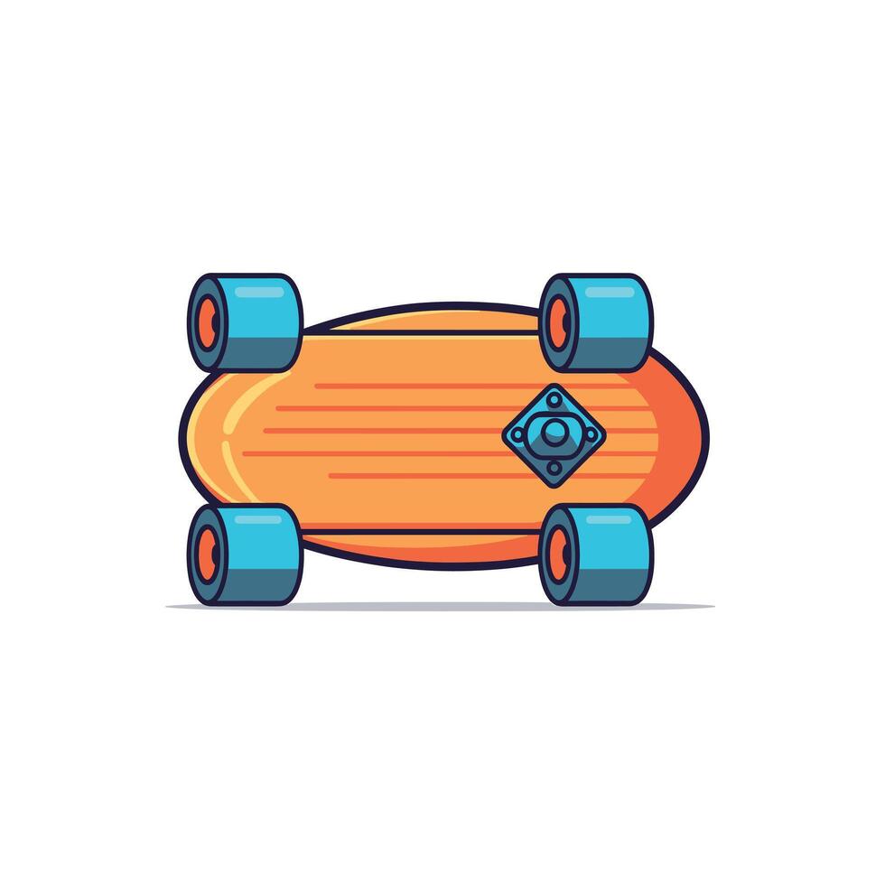 Colorful skateboard viewed from above on a white background vector