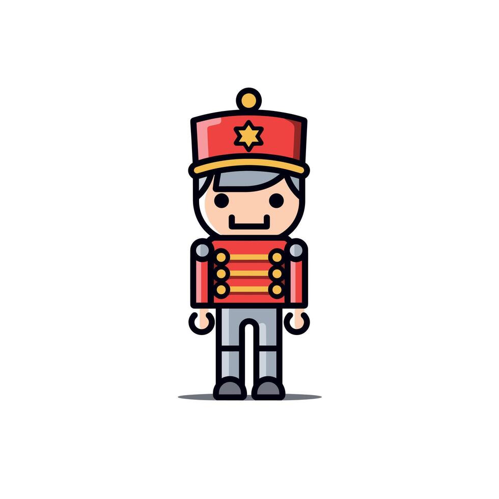 Cheerful toy soldier character design in vibrant colors vector
