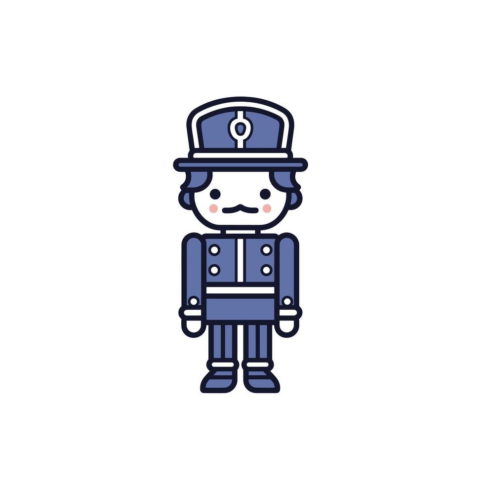 Cute cartoon character of a police officer in blue uniform vector
