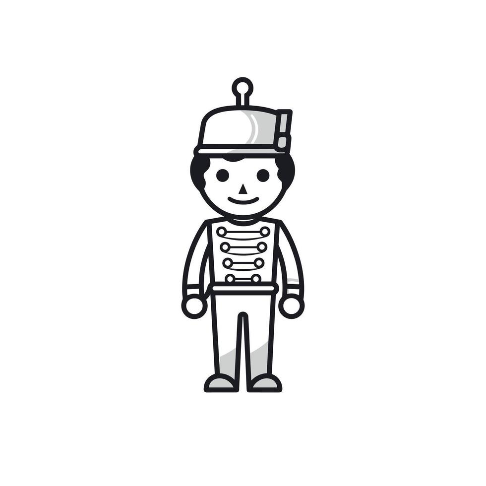 Vintage toy soldier figure in classic uniform design vector