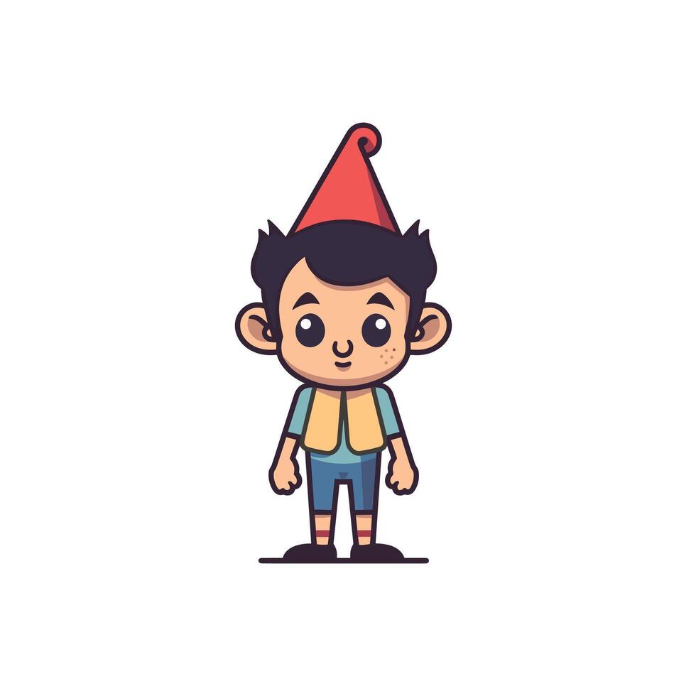 Young boy in a red hat standing with a happy expression vector