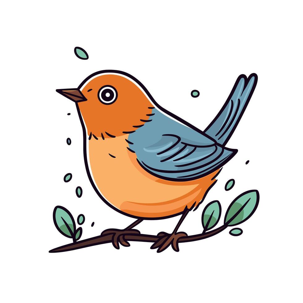 Beautiful bird perched on a branch in a natural setting vector