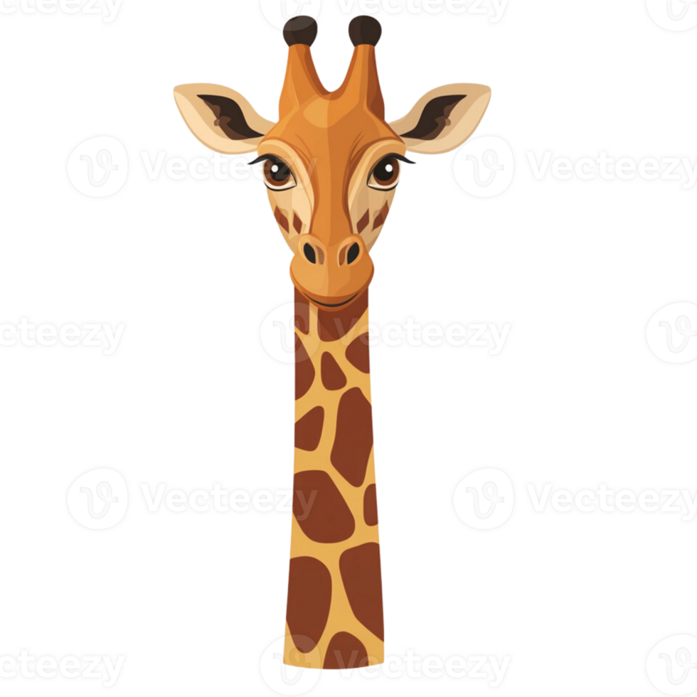 Cartoon giraffe for kids isolate on transparent backgorund. png