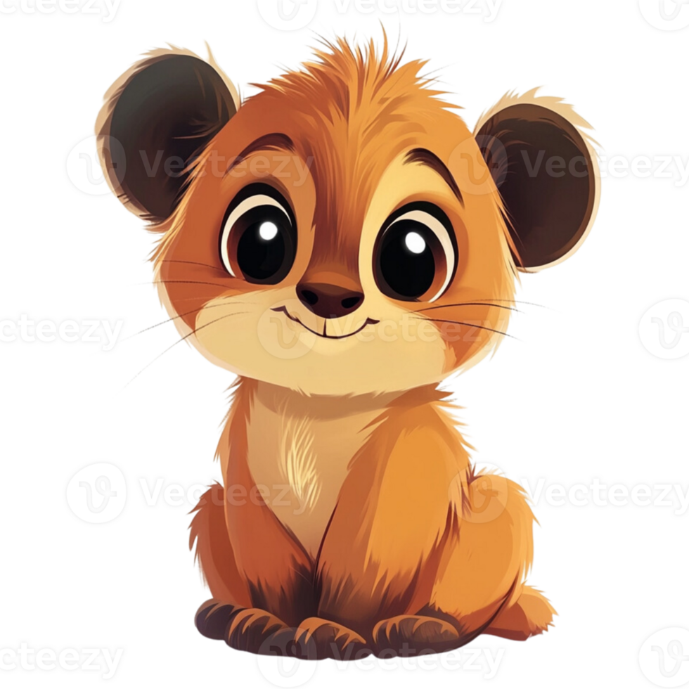 Happy lion drawing, illustration png
