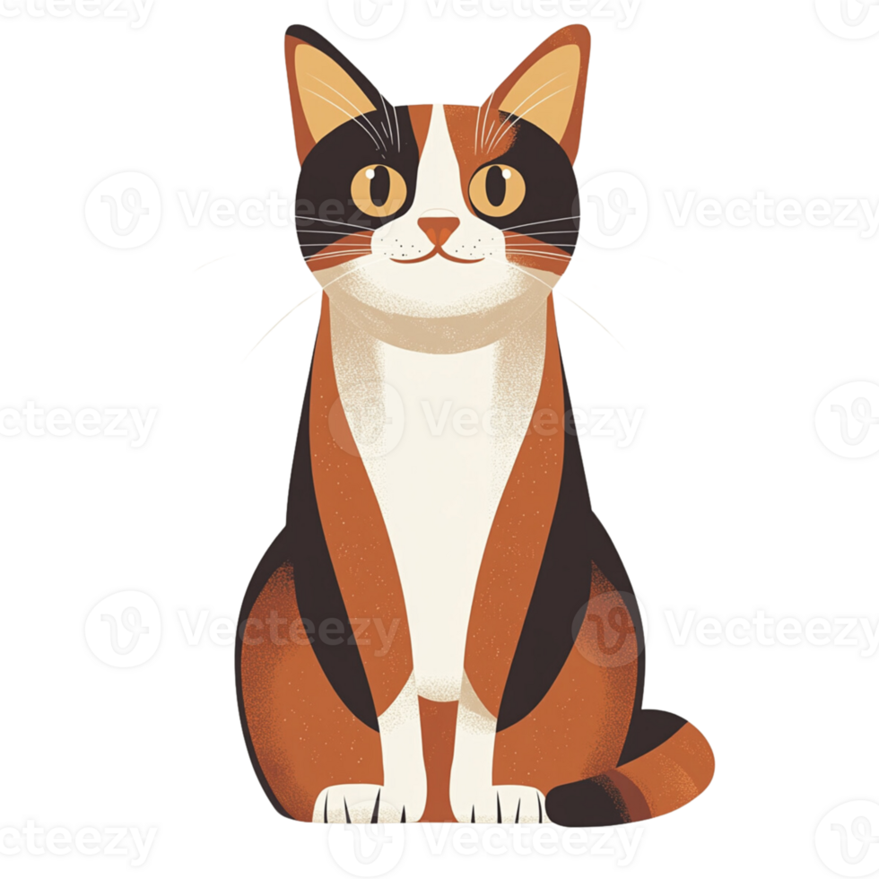 Cute Cartoon Cat Sitting png