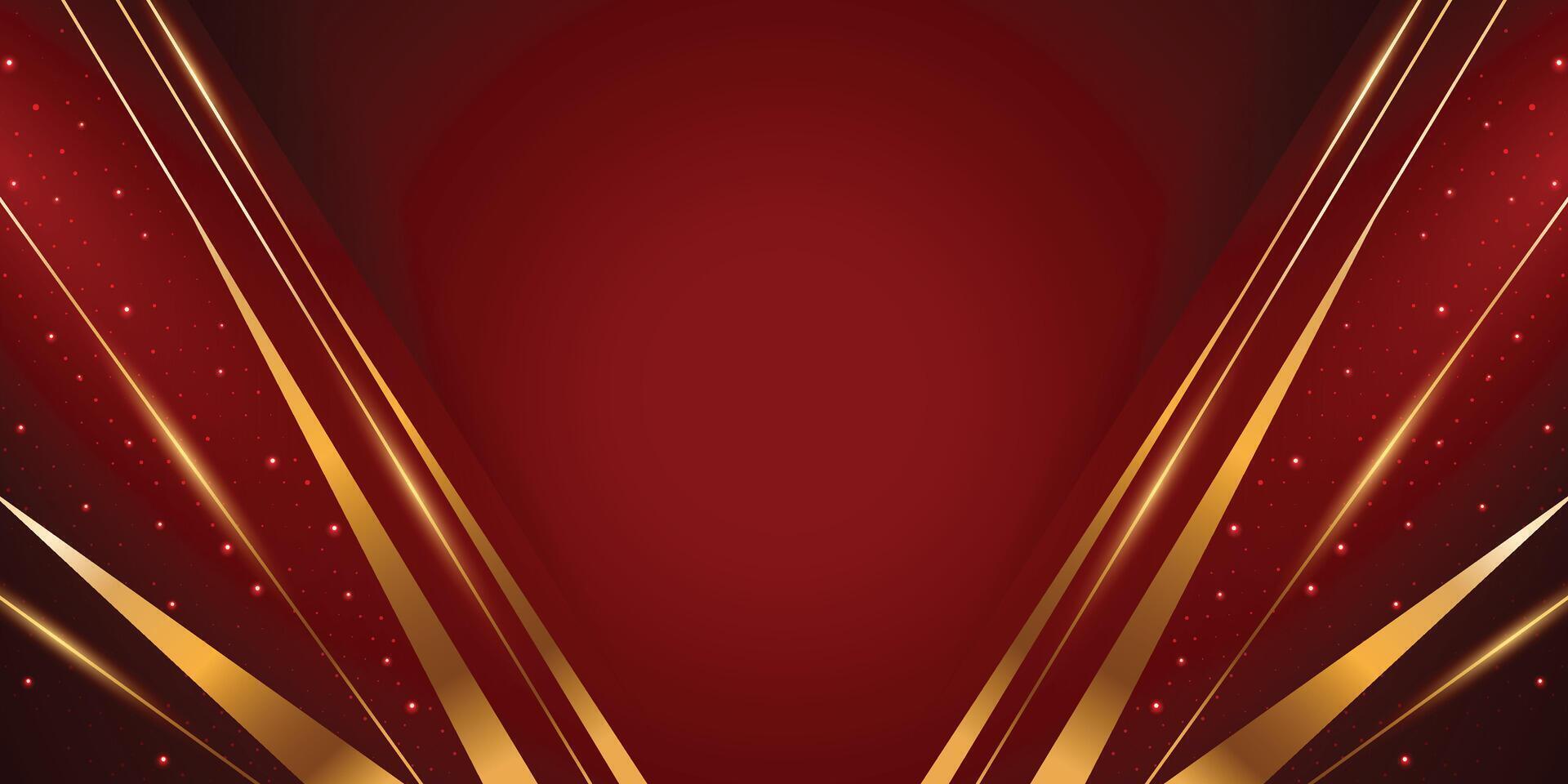 Luxury red with golden line background. Modern abstract geometric elegant. vector