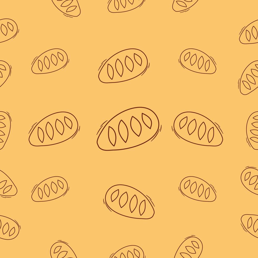 baguette with line style for your background pattern. bread seamless pattern. simple baguette pattern. seamless pattern of bread for your food packaging background vector