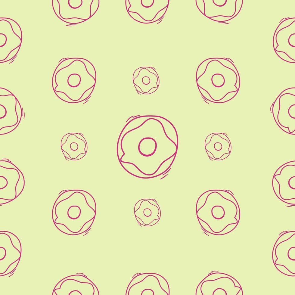 simple sweet donut pattern. seamless pattern of donut for your food packaging background. sweet donut seamless pattern. donut with line style for your background pattern vector