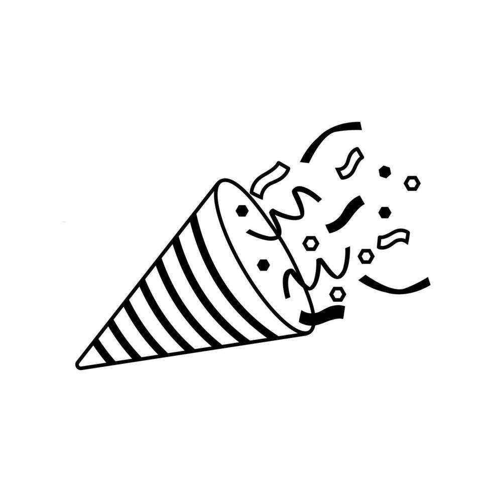 Celebration confetti bursts from a party hat during a joyful event vector