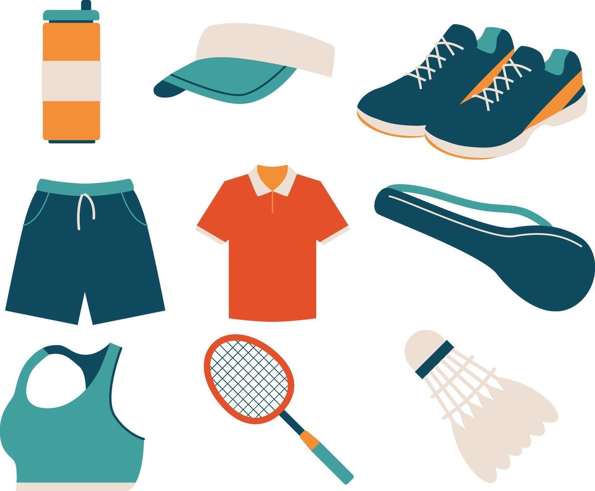 a fun badminton sport illustration vector