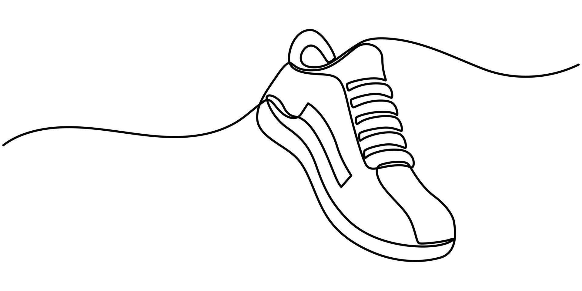 Sneakers one line art continuous line drawing of sport vector