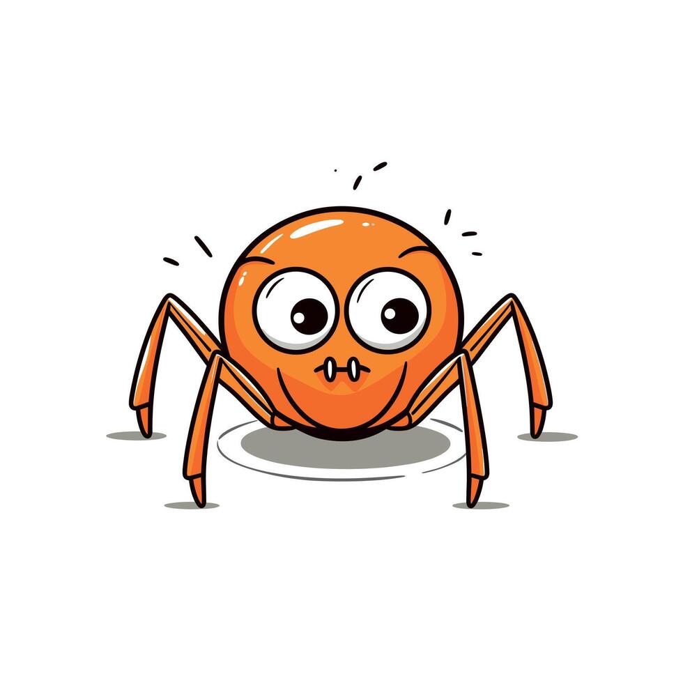 Cute cartoon spider with big eyes enjoying a playful moment in a cheerful setting vector