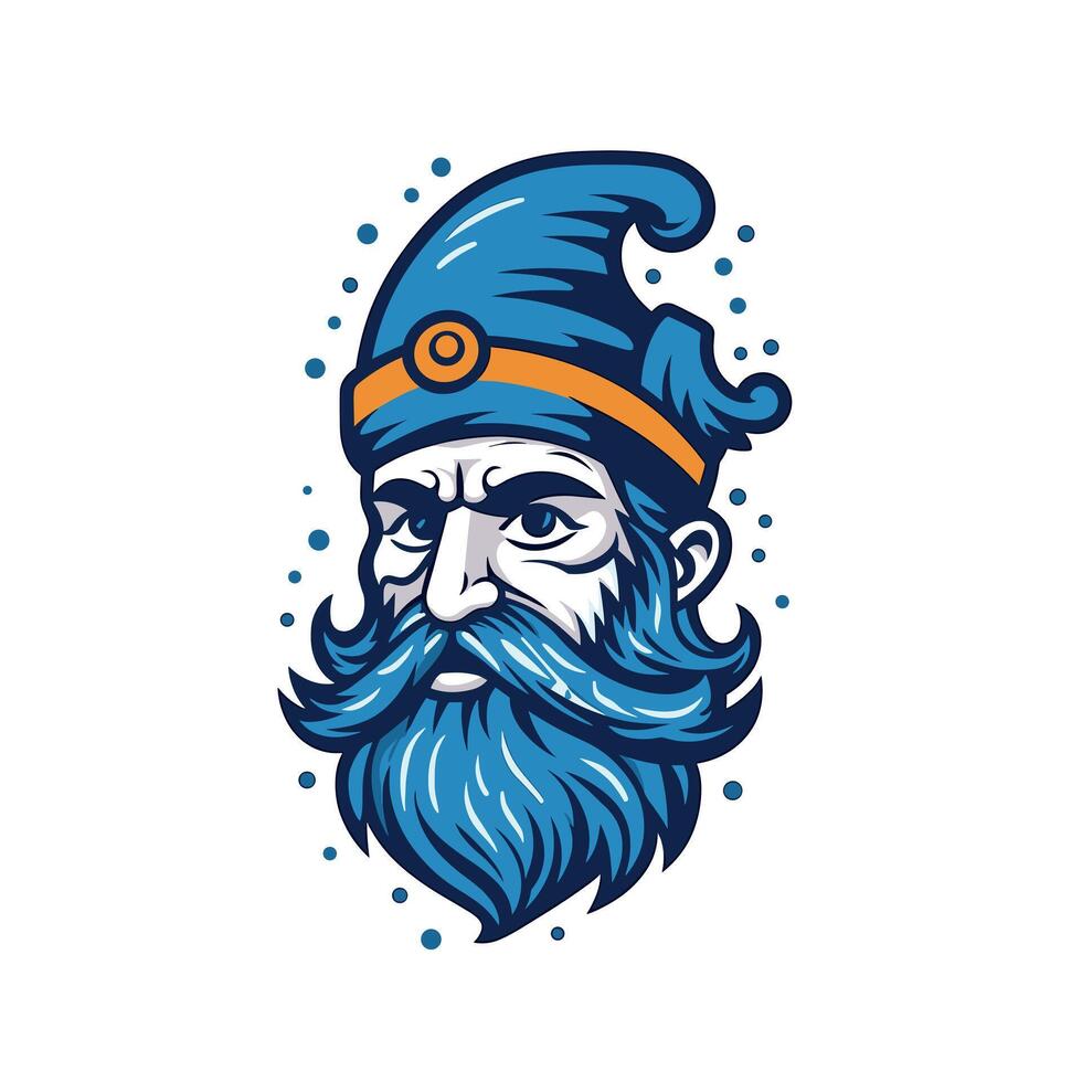 Bearded man in a blue hat with a distinctive style vector