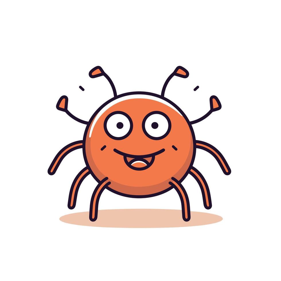 Happy cartoon spider with big eyes and cheerful expression on a light background vector