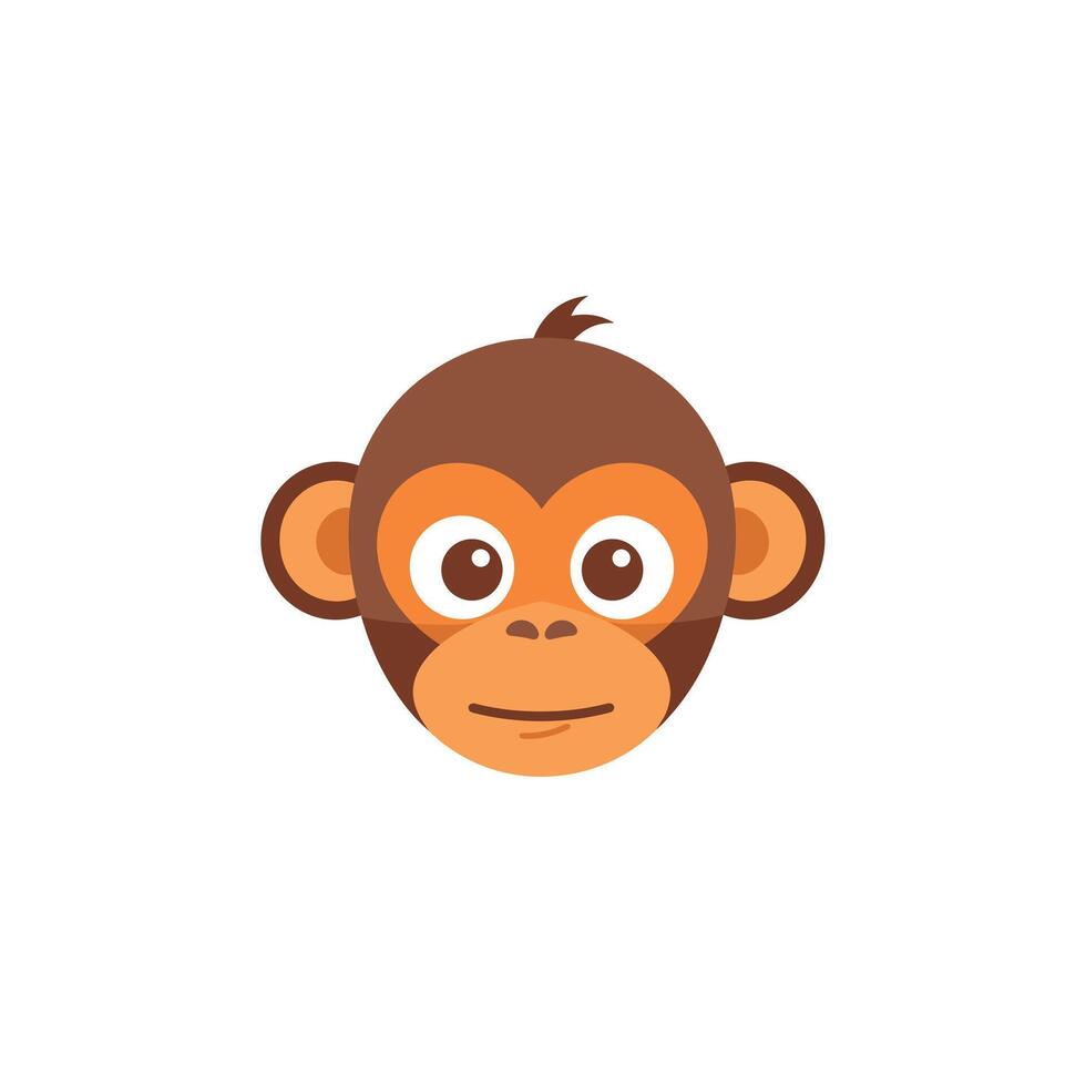 Cute cartoon monkey face design with large eyes and playful expression vector
