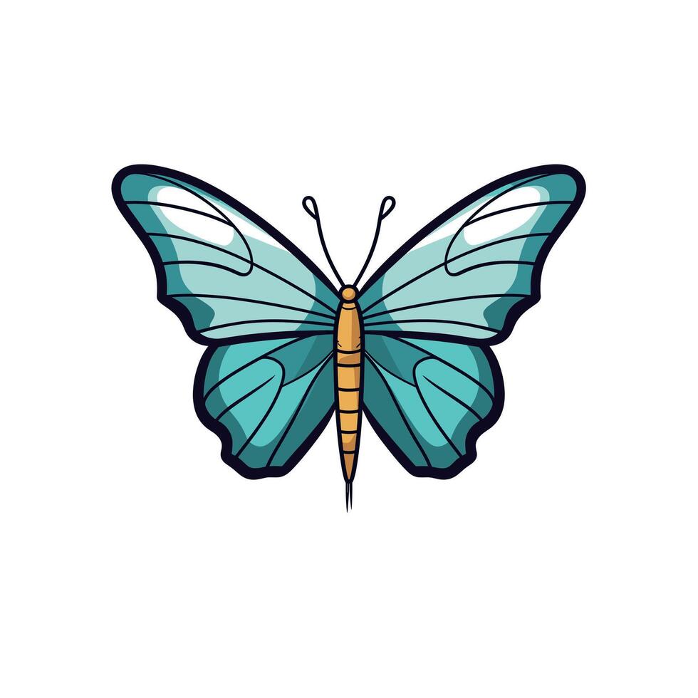 Vibrant blue butterfly with delicate wings in a natural setting vector