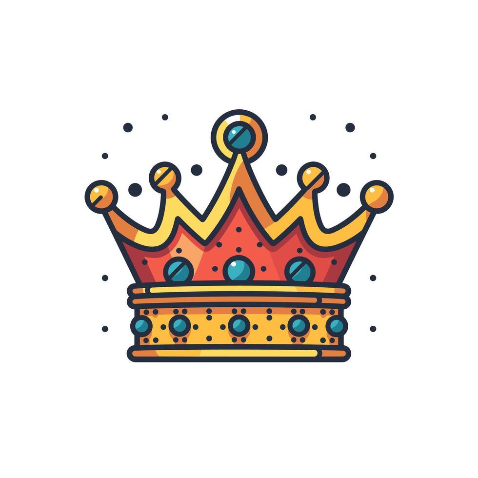 Crown design featuring bold colors and intricate details for use in various creative projects vector