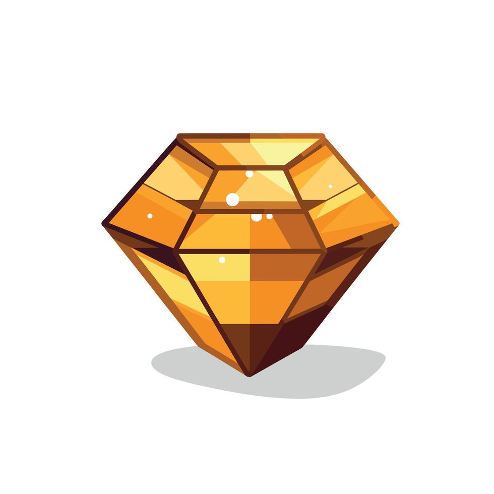 Golden diamond cartoon vector