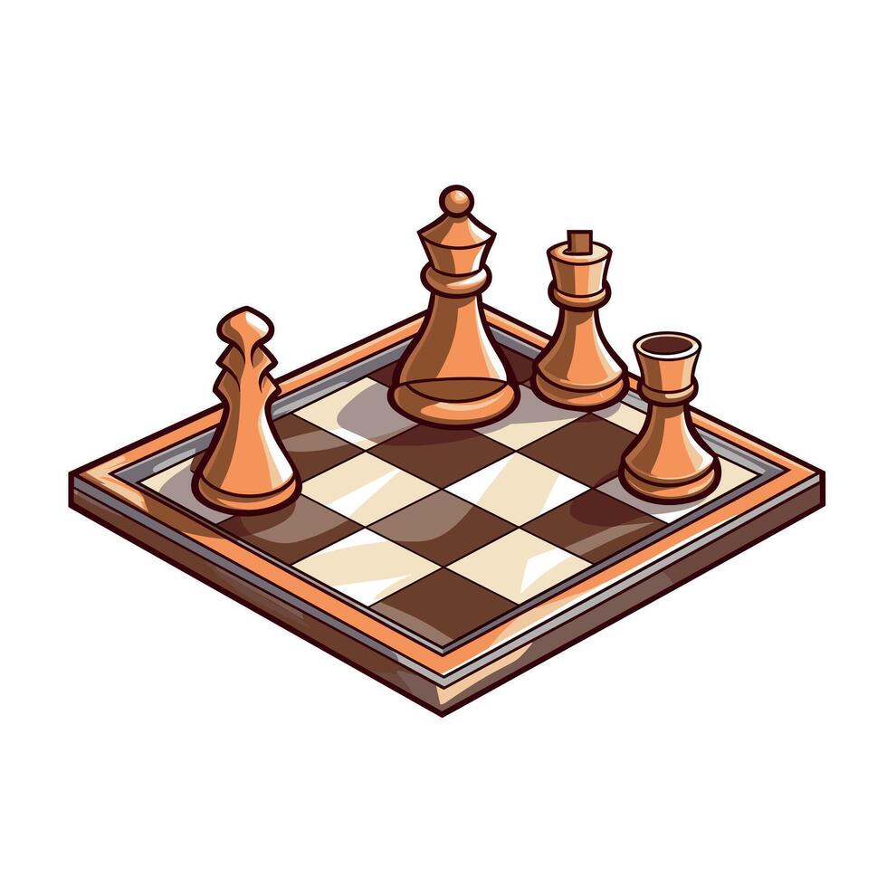 Chess pieces in a strategic endgame position vector
