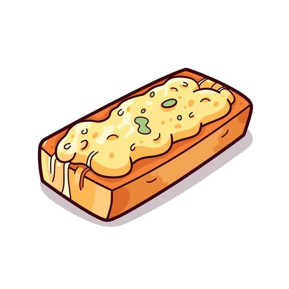 Delicious design of a cheesy baked dish with a golden crust on a simple background vector